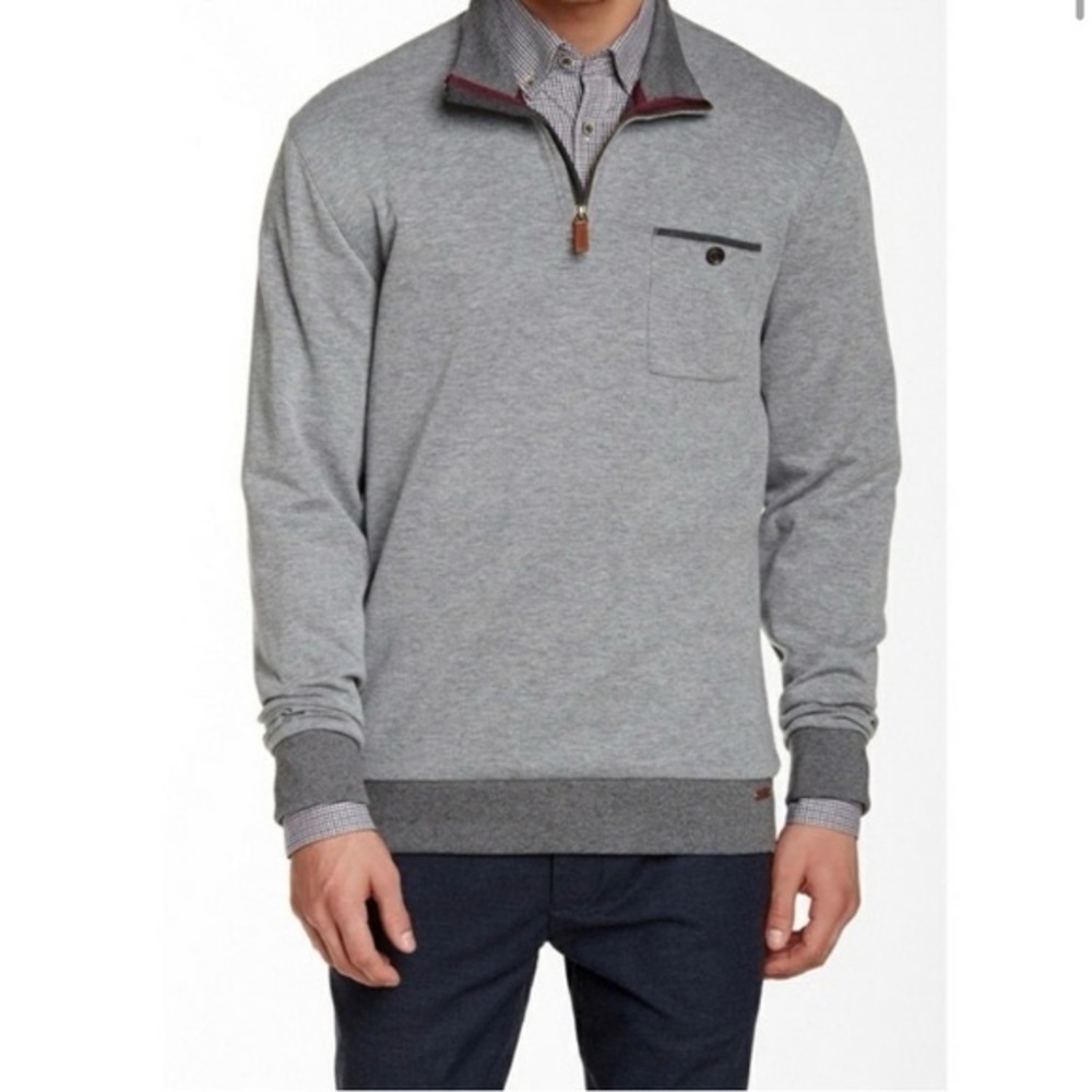 Ted Baker London Gray Quarter Zip Sweatshirt